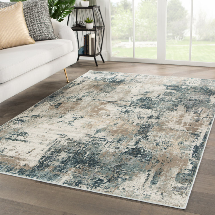 Williston Ramsgate Abstract Beige/Blue Area Rug Wayfair